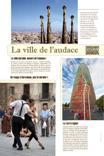 Panneau de l'exposition Barcelone