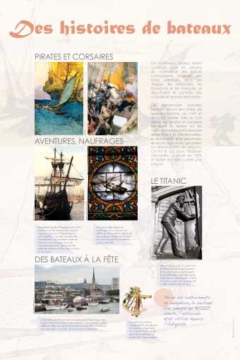 Panneau de l'exposition Bateaux