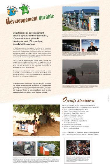 Panneau de l'exposition Developpement durable