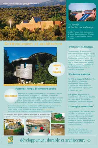 Panneau de l'exposition Developpement durable et architecture