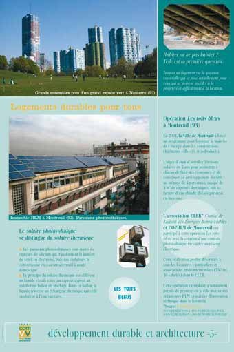 Panneau de l'exposition Developpement durable et architecture