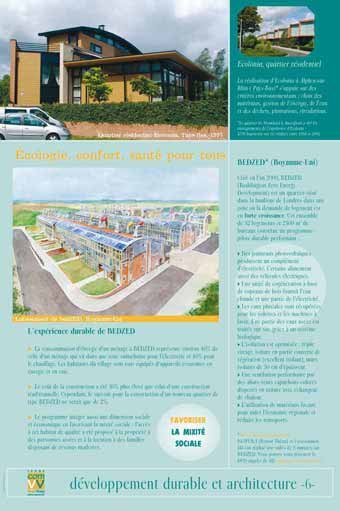 Panneau de l'exposition Developpement durable et architecture