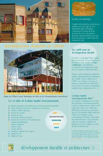 Panneau de l'exposition Developpement durable et architecture
