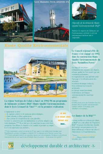 Panneau de l'exposition Developpement durable et architecture