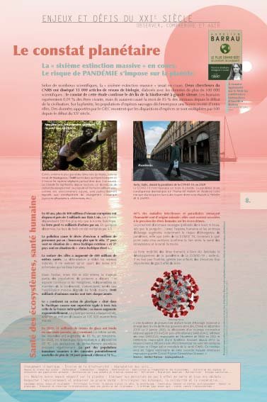 Panneau de l'exposition Enjeux et defis du XXIe siecle