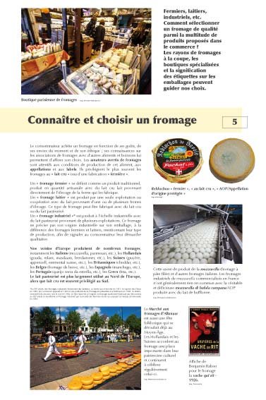 Panneau de l'exposition Fromages