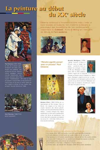 Panneau de l'exposition La peinture et les grands maitres
