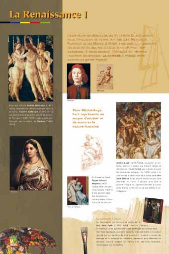 Panneau de l'exposition La peinture et les grands maitres
