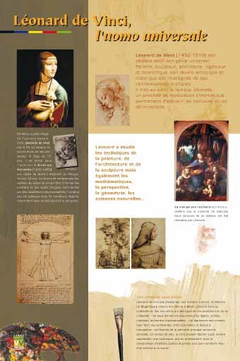 Panneau de l'exposition La peinture et les grands maitres