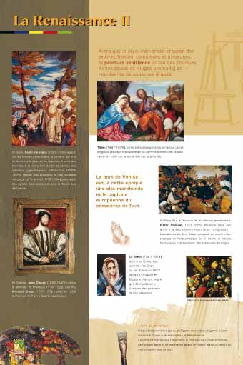 Panneau de l'exposition La peinture et les grands maitres