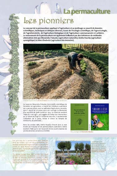 Panneau de l'exposition Permaculture