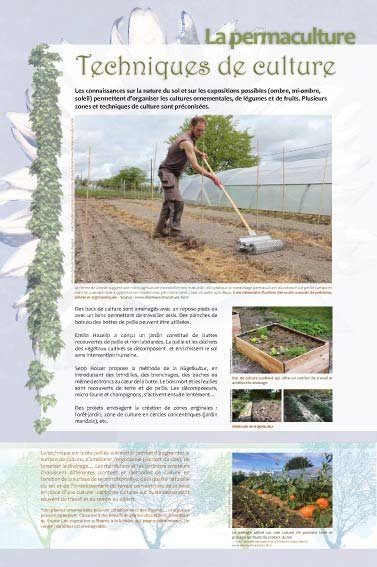 Panneau de l'exposition Permaculture