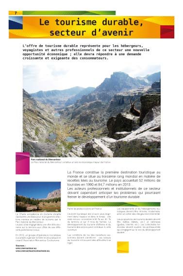 Panneau de l'exposition Tourisme durable