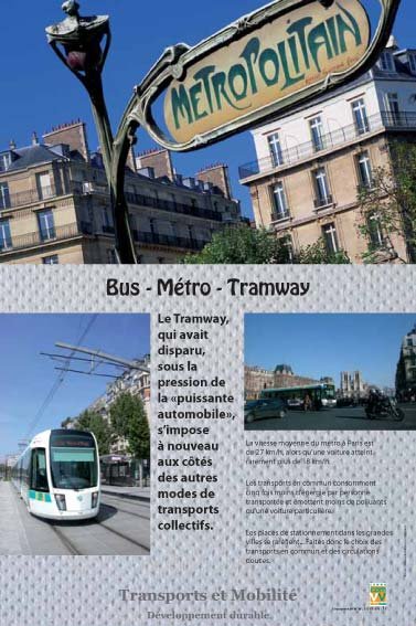 Panneau de l'exposition Transports et mobilite